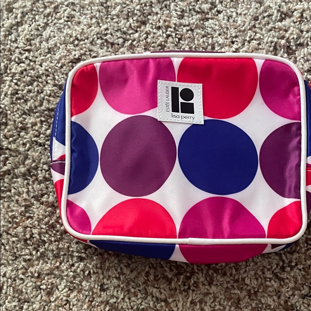 Lisa Perry Multicolor Polka Dot Cosmetic Bag
